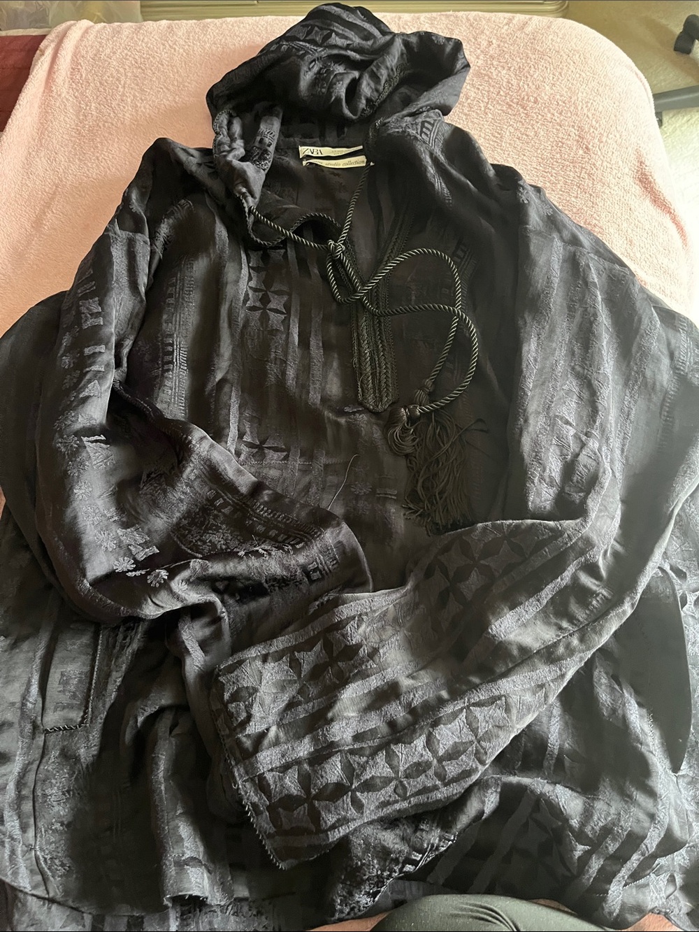 Zara Black Hooded Men's Shirt
